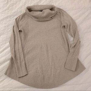 Loft Oatmeal Cowl Neck Sweater